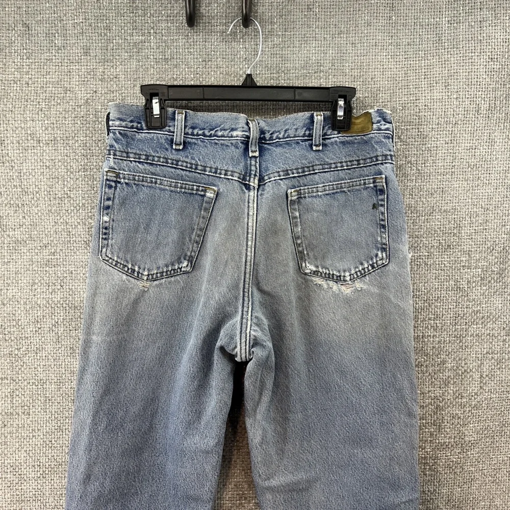 LL Bean Flannel lined Jeans distressed 34x32 (Fits 32x29.50) Made in‎ USA Ripped